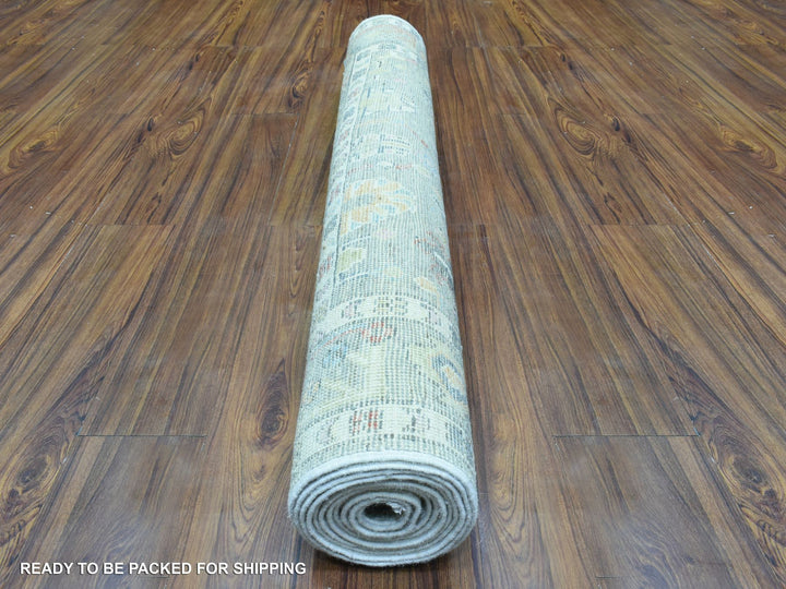4'0" x 11'10" New Hand Knotted Grey Wool Runner Oriental Rug - MOA10272904