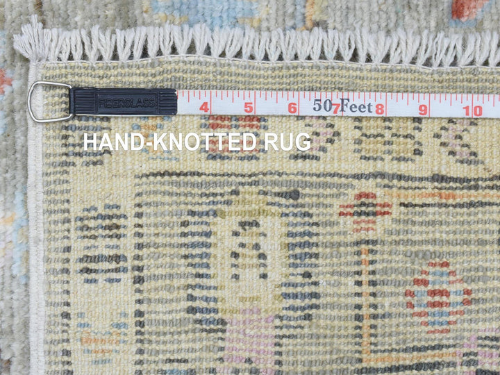 4'0" x 11'10" New Hand Knotted Grey Wool Runner Oriental Rug - MOA10272904