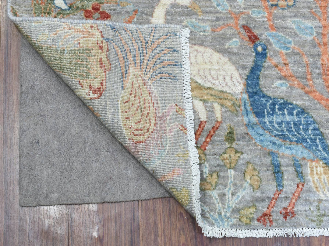 4'0" x 6'0" New Hand Knotted Grey Wool Rectangle Oriental Rug - MOA10272920