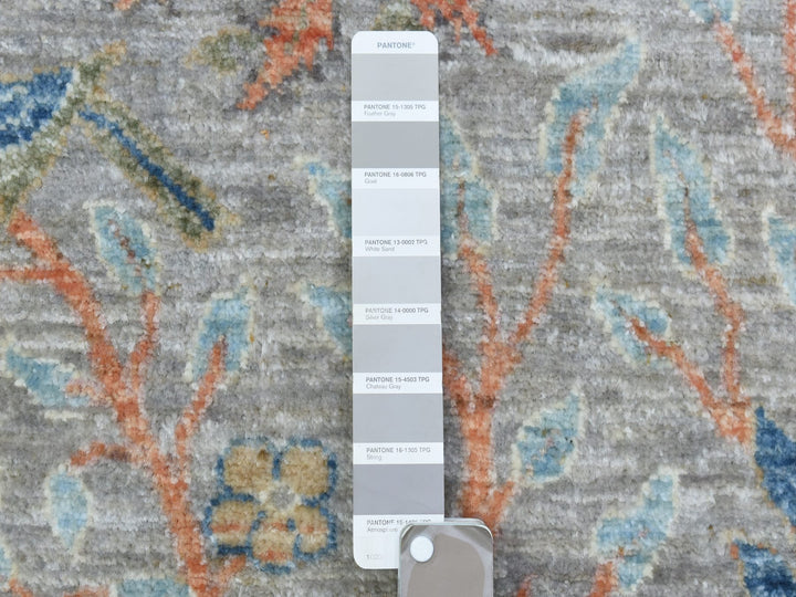 4'0" x 6'0" New Hand Knotted Grey Wool Rectangle Oriental Rug - MOA10272920