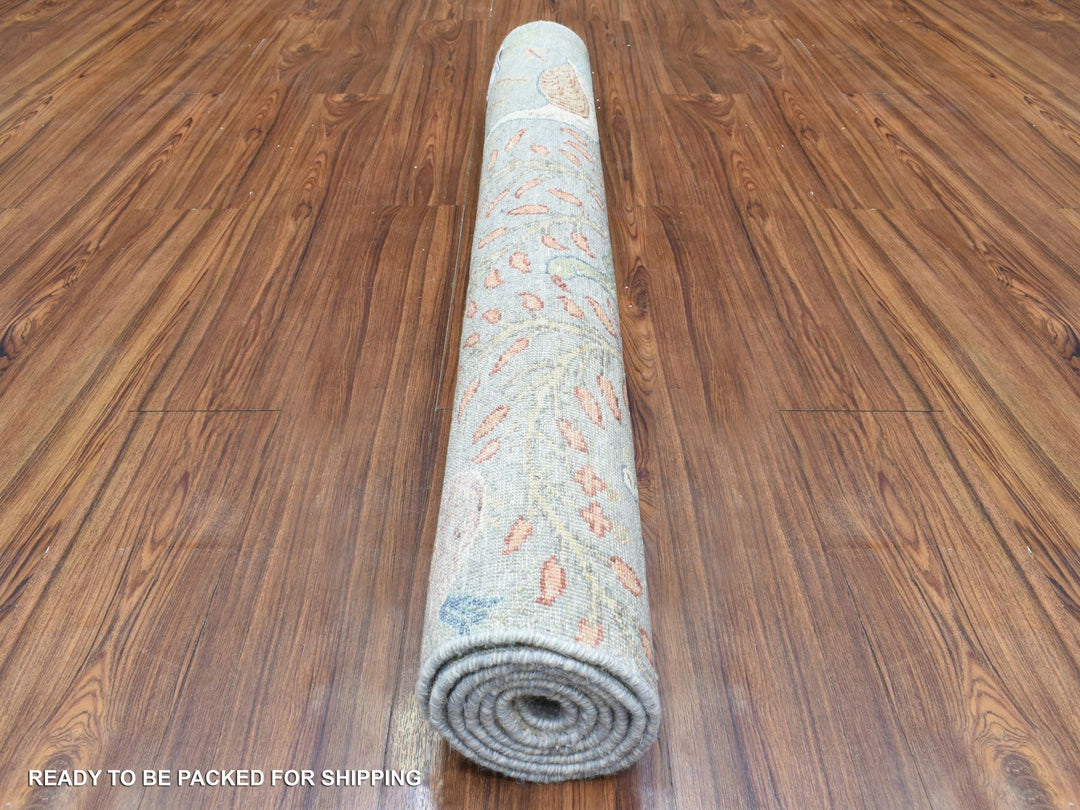 4'0" x 6'0" New Hand Knotted Grey Wool Rectangle Oriental Rug - MOA10272920