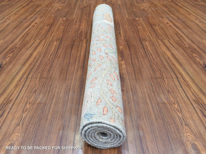 4'0" x 6'0" New Hand Knotted Grey Wool Rectangle Oriental Rug - MOA10272920