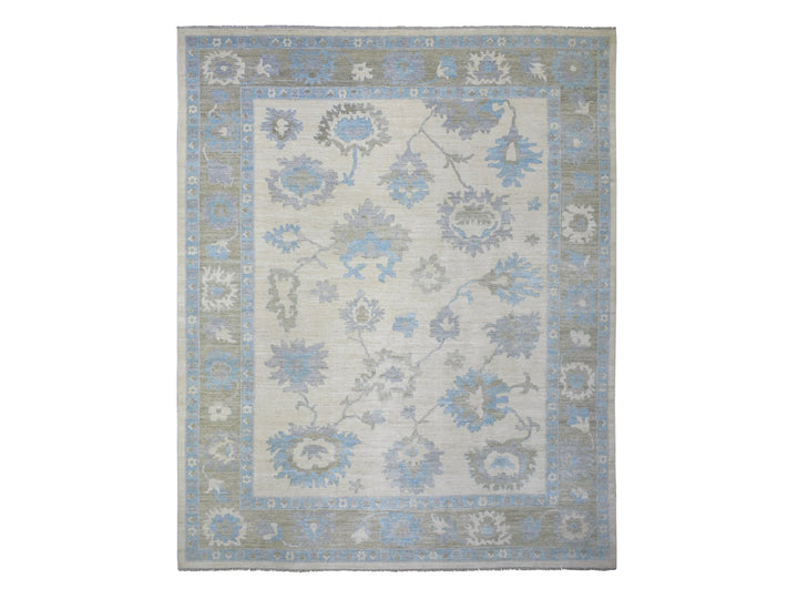 12'0" x 14'7" New Hand Knotted Ivory Wool Rectangle Oriental Rug - MOA10272927