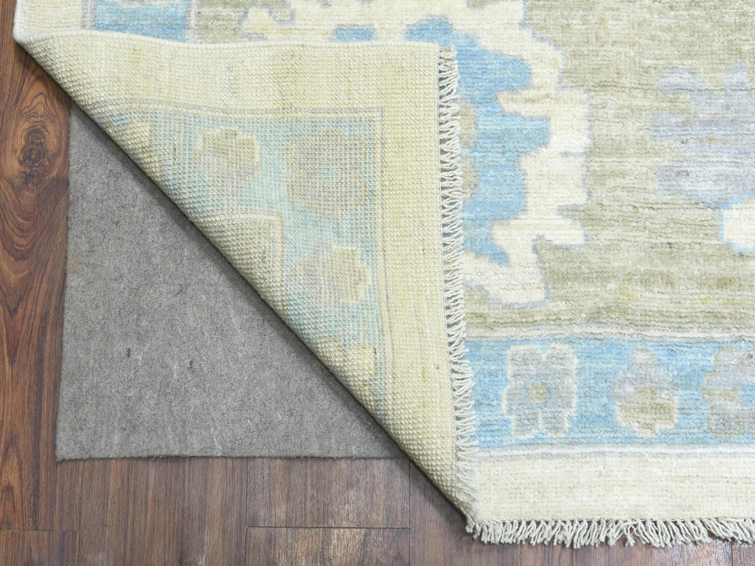 12'0" x 14'7" New Hand Knotted Ivory Wool Rectangle Oriental Rug - MOA10272927