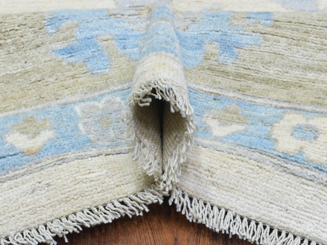 12'0" x 14'7" New Hand Knotted Ivory Wool Rectangle Oriental Rug - MOA10272927