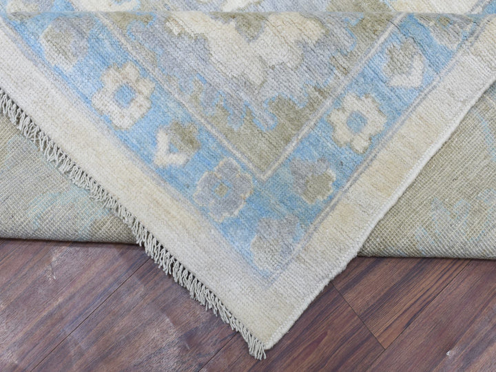 12'0" x 14'7" New Hand Knotted Ivory Wool Rectangle Oriental Rug - MOA10272927