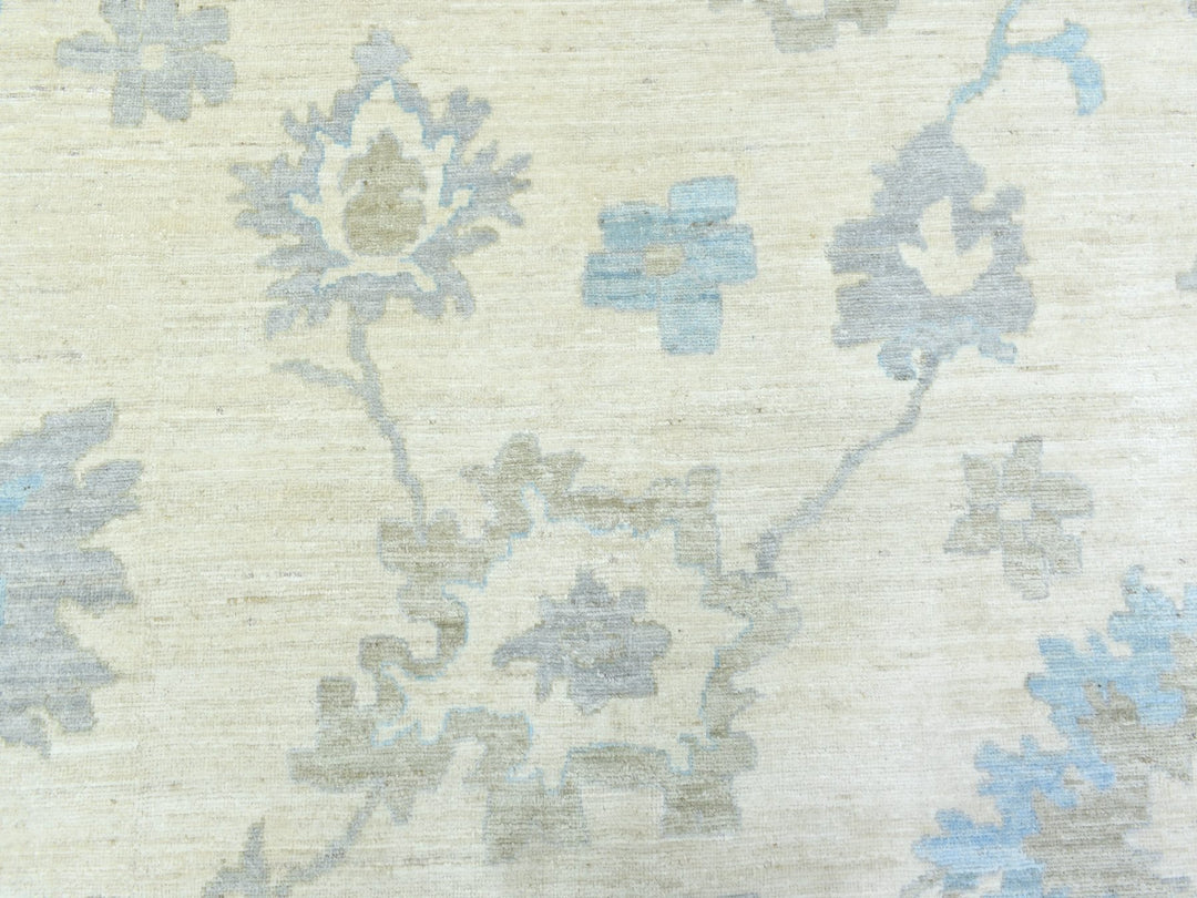 12'0" x 14'7" New Hand Knotted Ivory Wool Rectangle Oriental Rug - MOA10272927