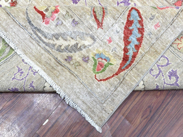 10'0" x 13'10" New Hand Knotted Beige Wool Rectangle Oriental Rug - MOA10272929