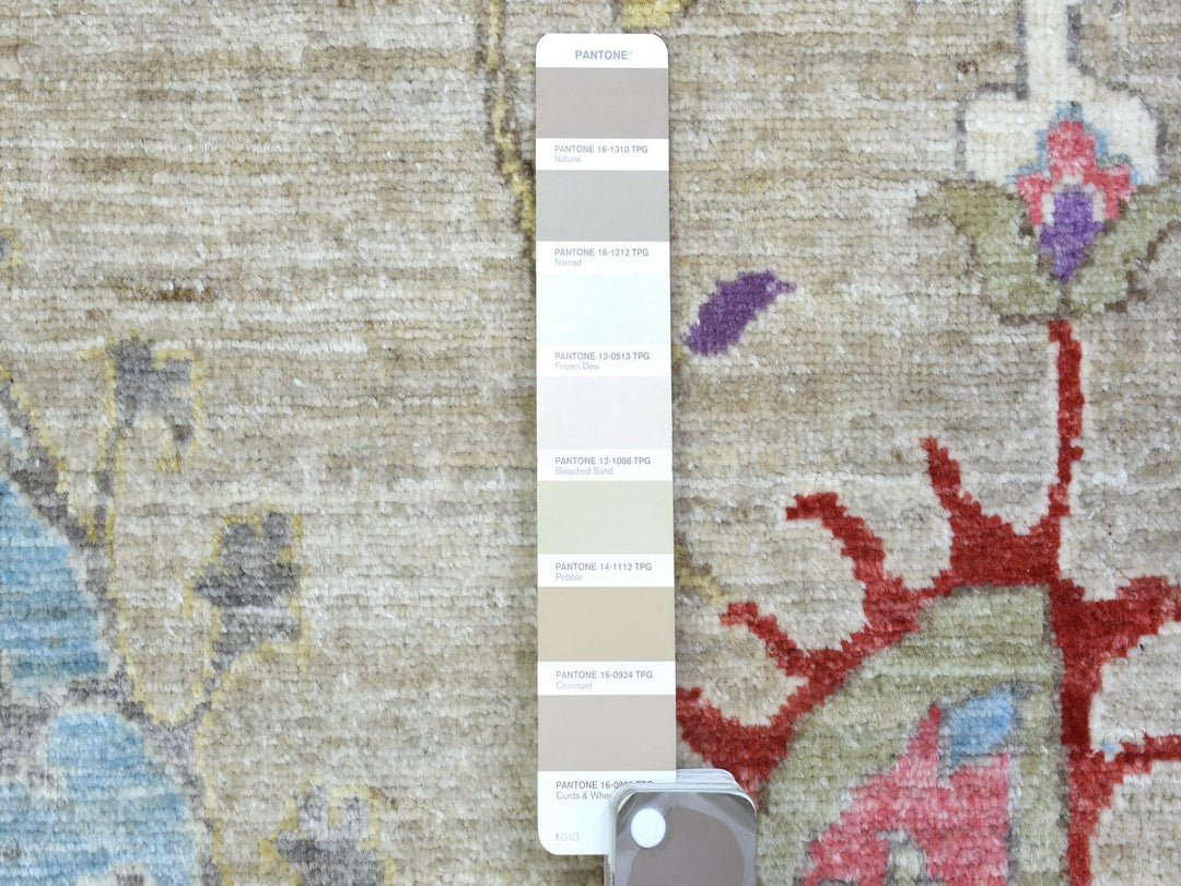 10'0" x 13'10" New Hand Knotted Beige Wool Rectangle Oriental Rug - MOA10272929