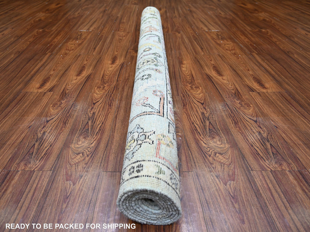 5'9" x 9'0" New Hand Knotted Green Wool Rectangle Oriental Rug - MOA10272970