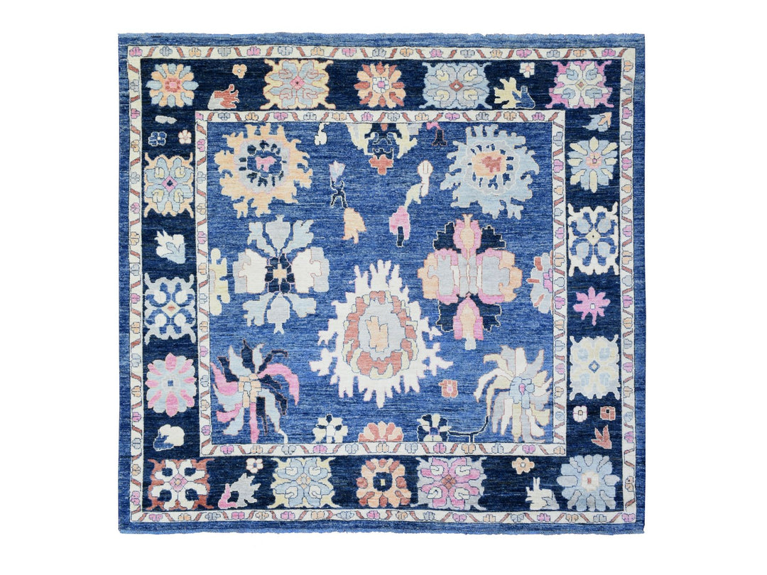 9'6" x 10'3" New Hand Knotted Blue Wool Square Oriental Rug - MOA10272988