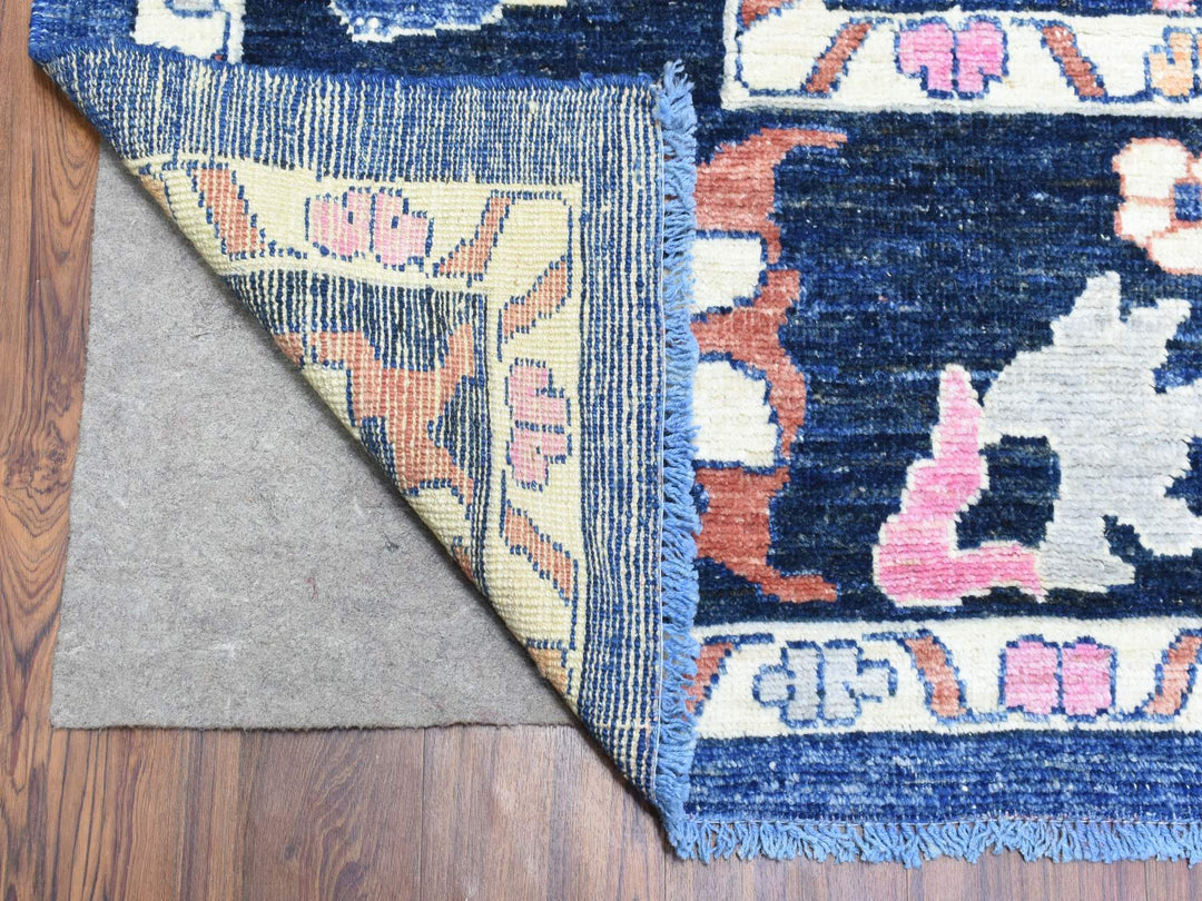 9'6" x 10'3" New Hand Knotted Blue Wool Square Oriental Rug - MOA10272988