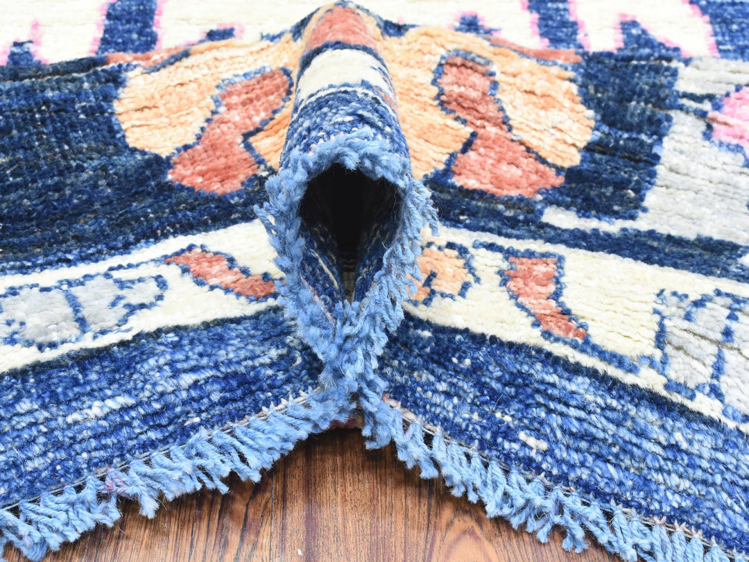 9'6" x 10'3" New Hand Knotted Blue Wool Square Oriental Rug - MOA10272988