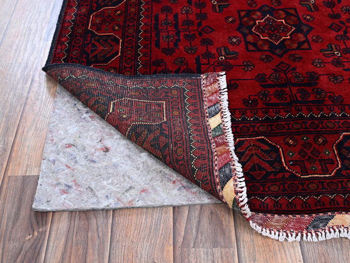 3'3" x 5'1" New Hand Knotted Red Wool Rectangle Oriental Rug - MOA102729