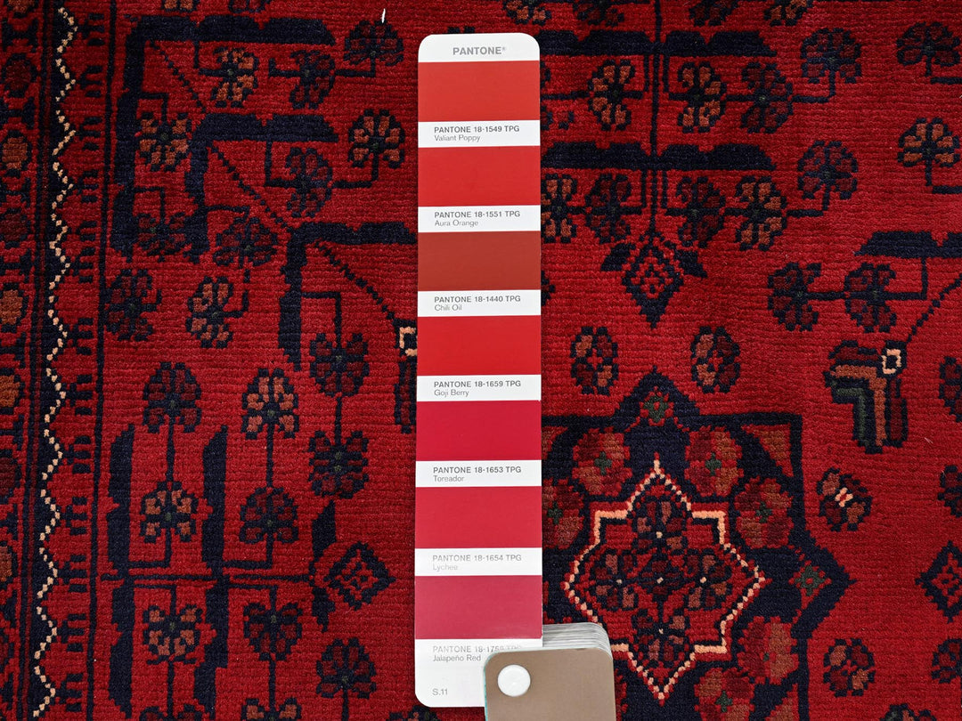 3'3" x 5'1" New Hand Knotted Red Wool Rectangle Oriental Rug - MOA102729