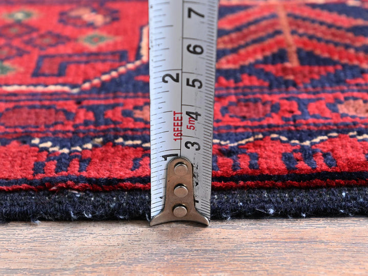 3'3" x 5'1" New Hand Knotted Red Wool Rectangle Oriental Rug - MOA102729