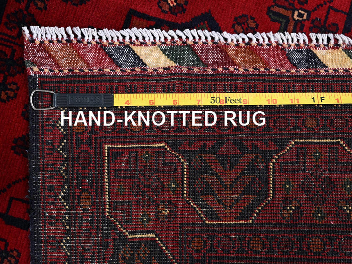 3'3" x 5'1" New Hand Knotted Red Wool Rectangle Oriental Rug - MOA102729
