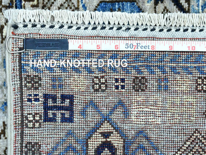 4'0" x 9'9" New Hand Knotted Grey Wool Runner Oriental Rug - MOA10273007