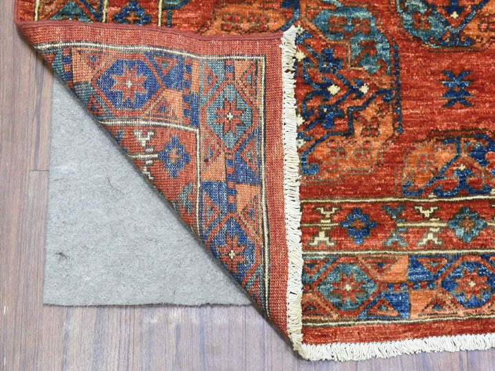 4'1" x 11'3" New Hand Knotted Red Wool Runner Oriental Rug - MOA10273013