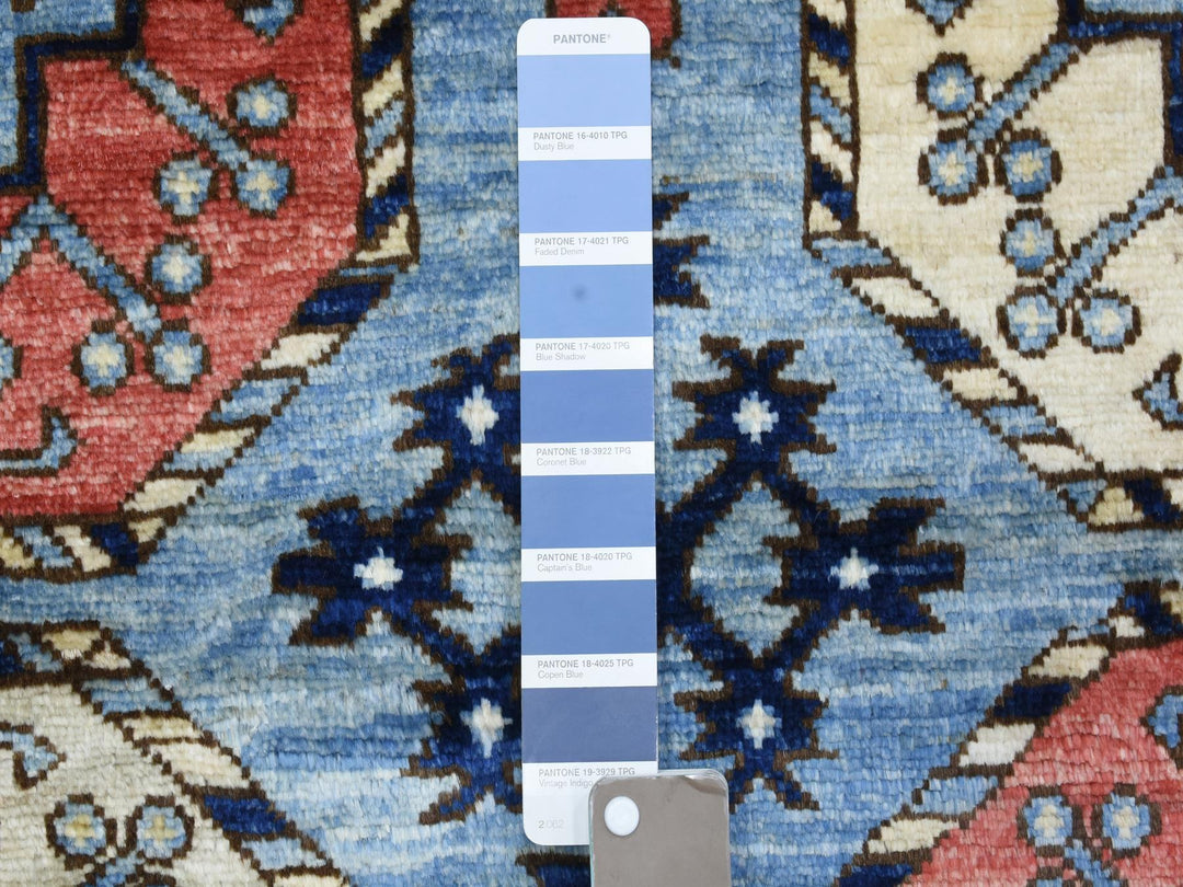 4'0" x 11'8" New Hand Knotted Blue Wool Runner Oriental Rug - MOA10273016
