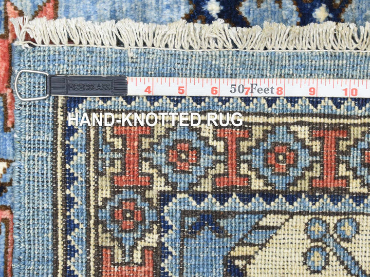 4'0" x 11'8" New Hand Knotted Blue Wool Runner Oriental Rug - MOA10273016