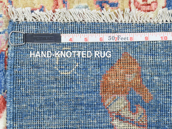 4'2" x 9'9" New Hand Knotted Blue Wool Runner Oriental Rug - MOA10273018