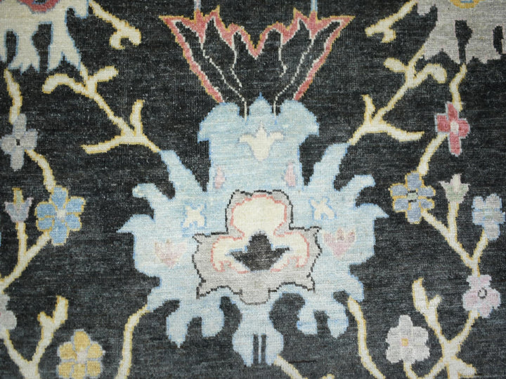 11'9" x 17'7" New Hand Knotted Black Wool Rectangle Oriental Rug - MOA10273022