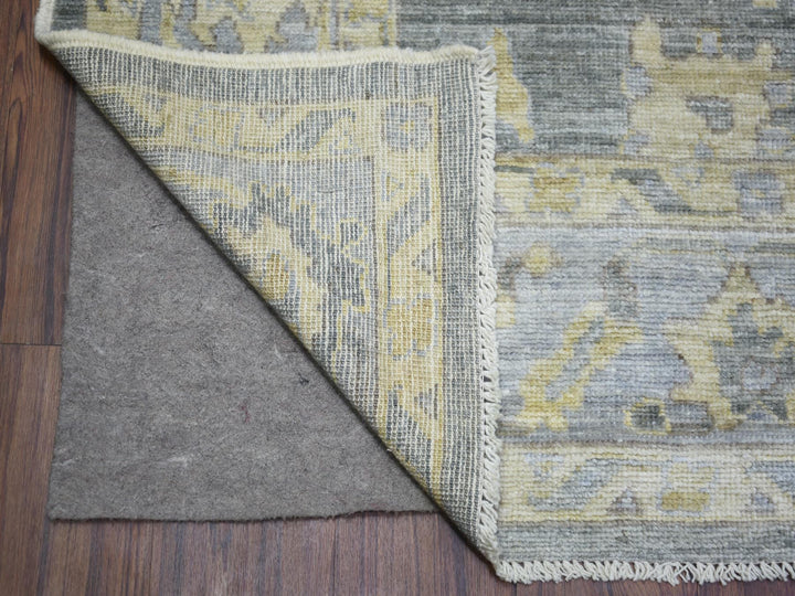 6'2" x 8'9" New Hand Knotted Grey Wool Rectangle Oriental Rug - MOA10273033