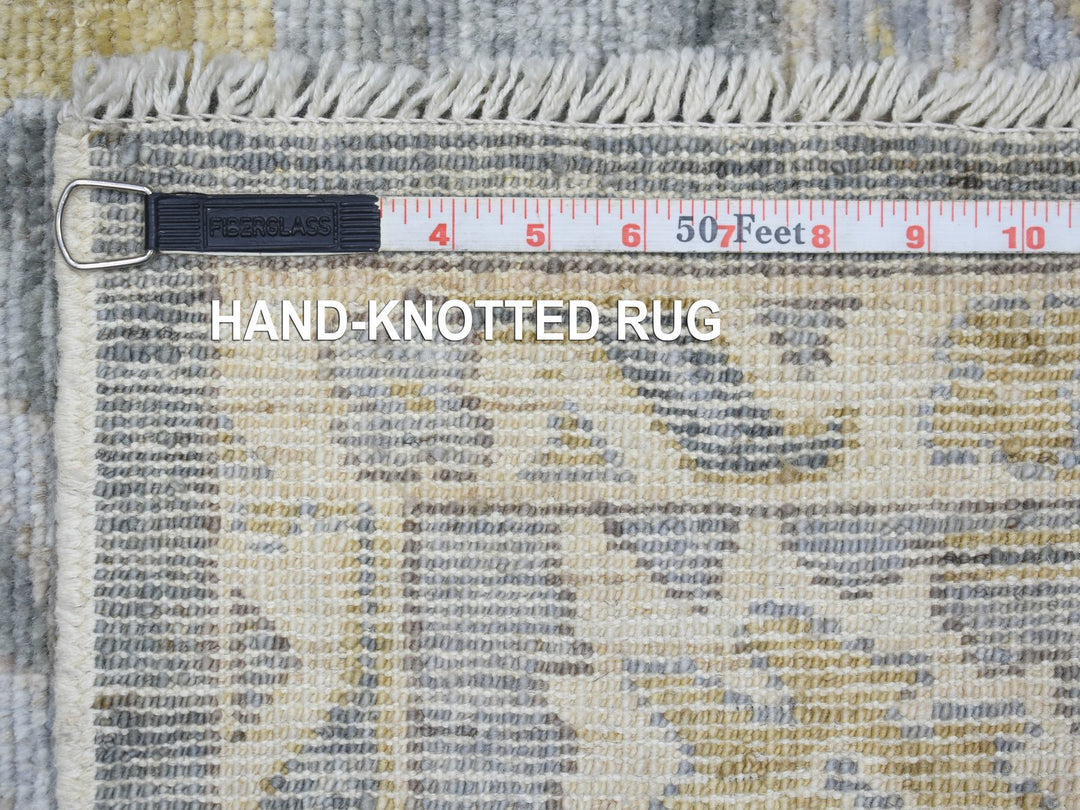 6'2" x 8'9" New Hand Knotted Grey Wool Rectangle Oriental Rug - MOA10273033