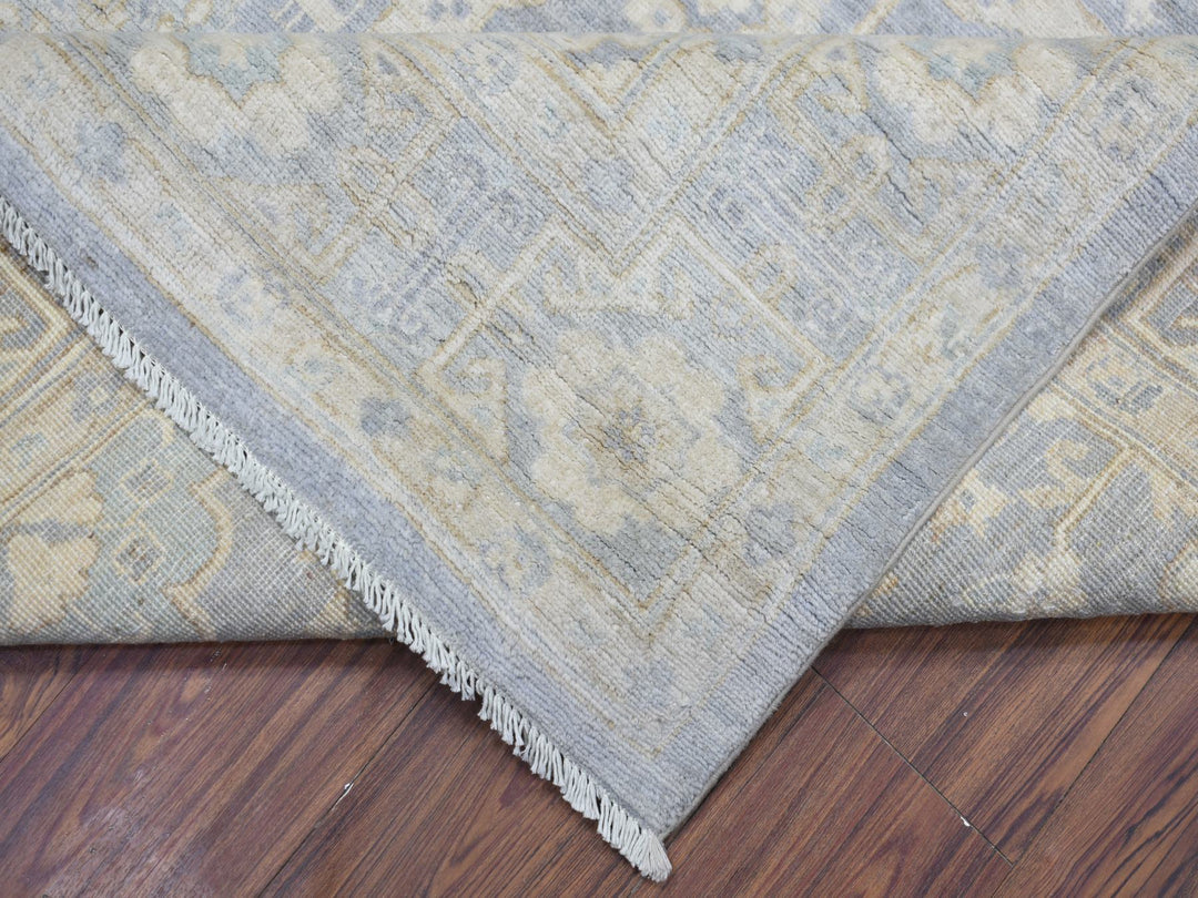 7'10" x 9'7" New Hand Knotted Grey Wool Rectangle Oriental Rug - MOA10273035