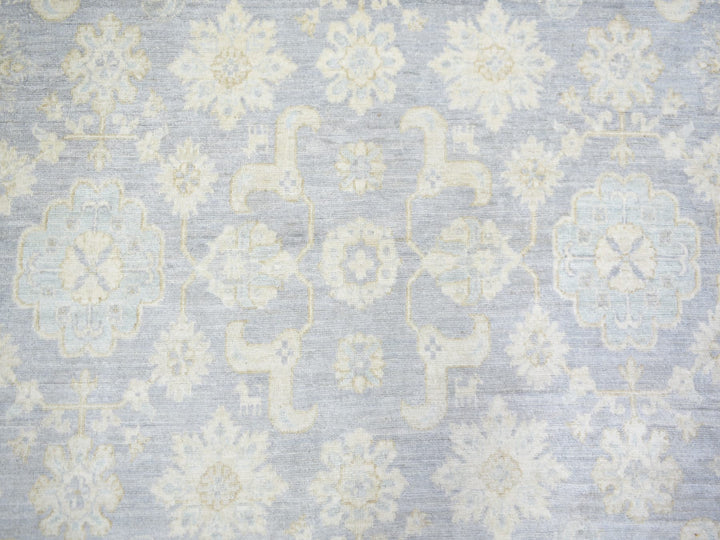 7'10" x 9'7" New Hand Knotted Grey Wool Rectangle Oriental Rug - MOA10273035