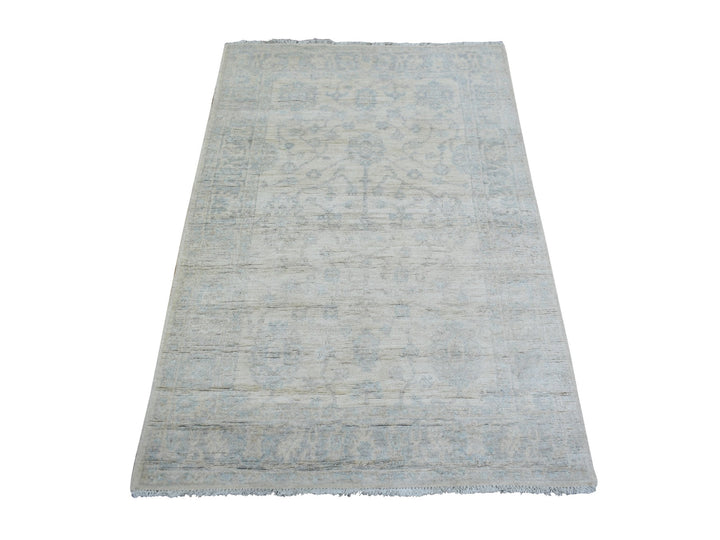 3'0" x 4'9" New Hand Knotted Ivory Wool Rectangle Oriental Rug - MOA10273041