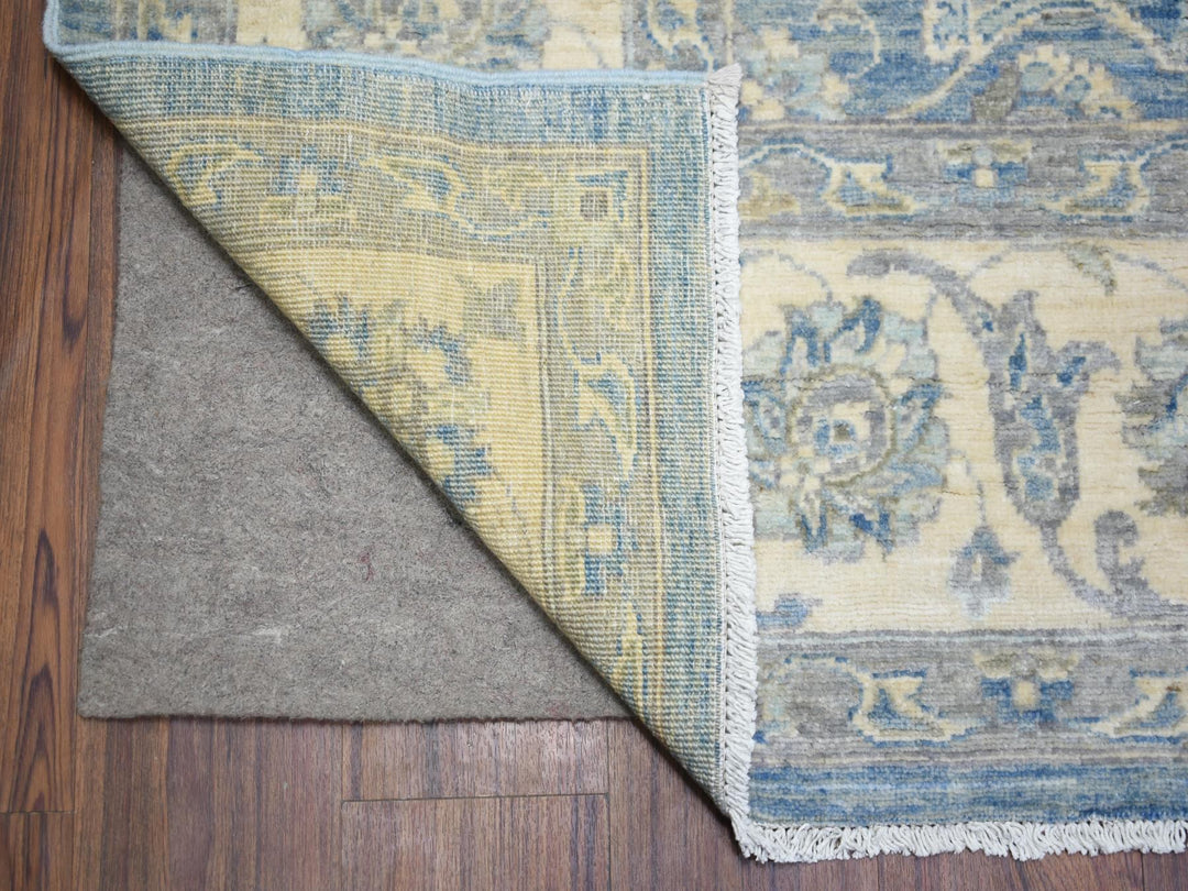 8'0" x 9'9" New Hand Knotted Blue Wool Rectangle Oriental Rug - MOA10273051