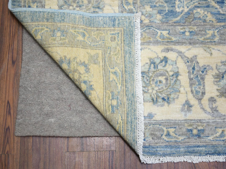 8'0" x 9'9" New Hand Knotted Blue Wool Rectangle Oriental Rug - MOA10273051
