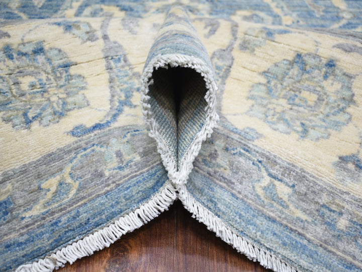 8'0" x 9'9" New Hand Knotted Blue Wool Rectangle Oriental Rug - MOA10273051
