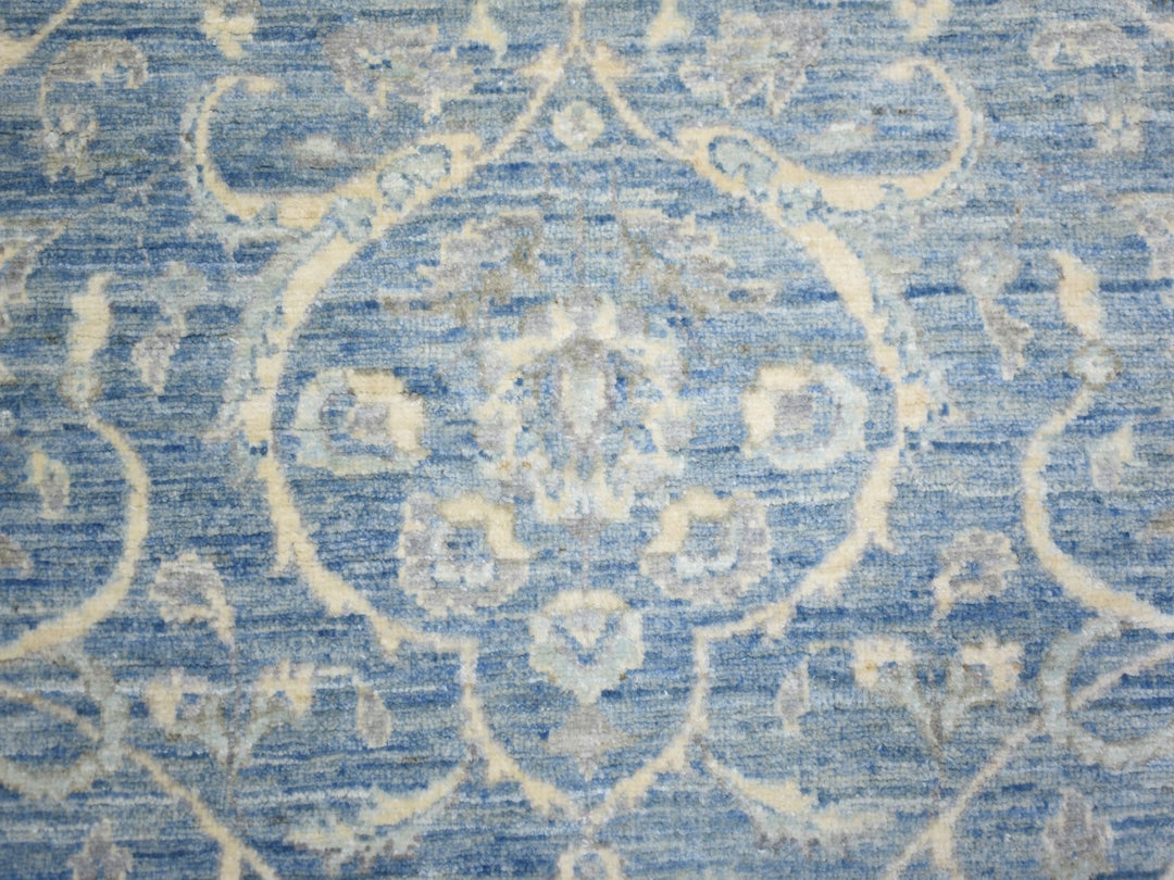 8'0" x 9'9" New Hand Knotted Blue Wool Rectangle Oriental Rug - MOA10273051
