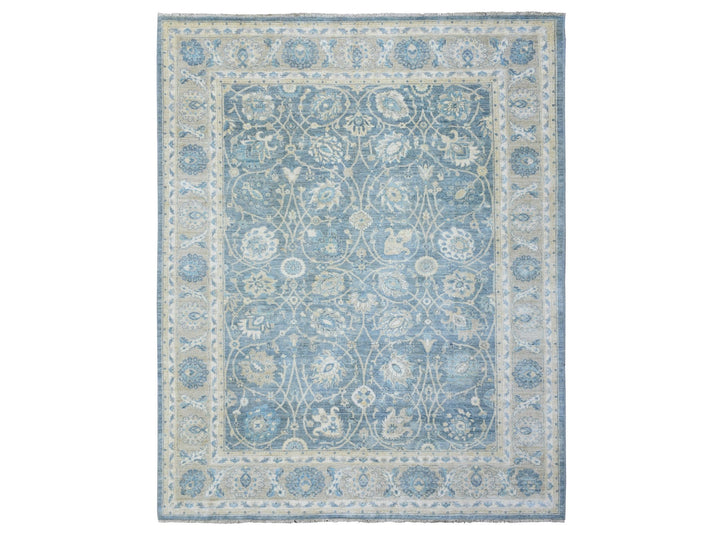 8'2" x 9'8" New Hand Knotted Grey Wool Rectangle Oriental Rug - MOA10273052