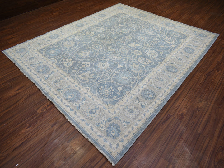 8'2" x 9'8" New Hand Knotted Grey Wool Rectangle Oriental Rug - MOA10273052