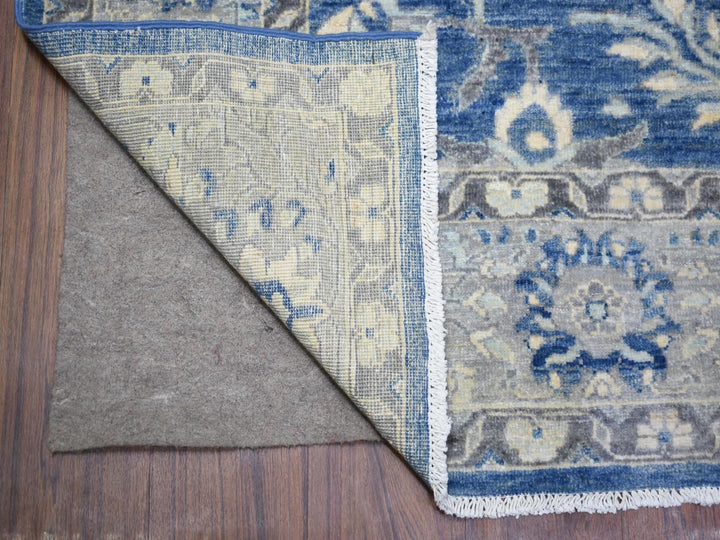 5'10" x 9'1" New Hand Knotted Blue Wool Rectangle Oriental Rug - MOA10273056