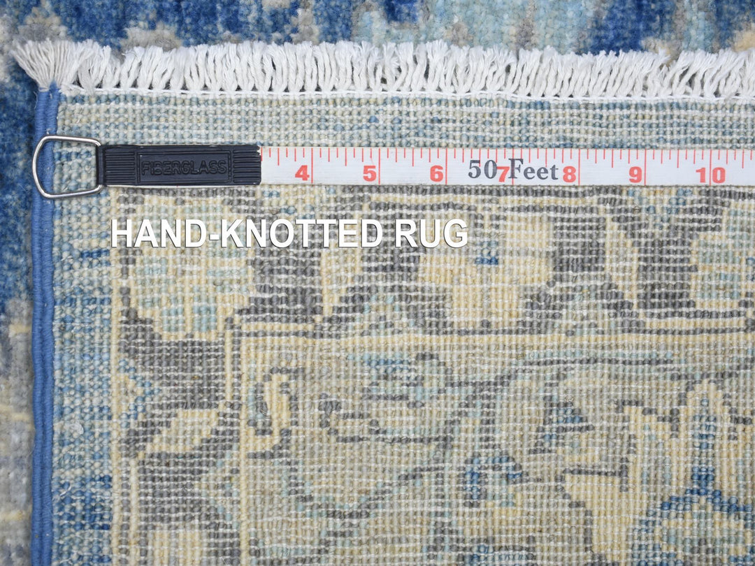 5'10" x 9'1" New Hand Knotted Blue Wool Rectangle Oriental Rug - MOA10273056