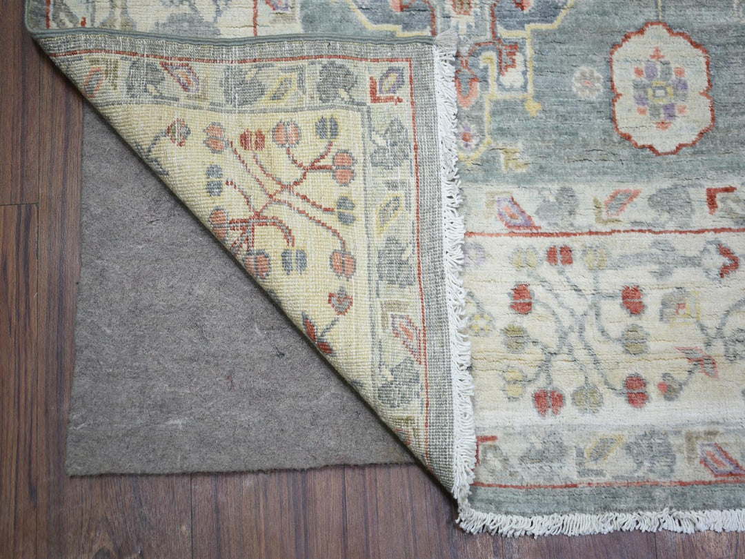 6'0" x 9'2" New Hand Knotted Grey Wool Rectangle Oriental Rug - MOA10273057