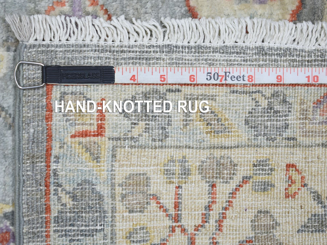6'0" x 9'2" New Hand Knotted Grey Wool Rectangle Oriental Rug - MOA10273057