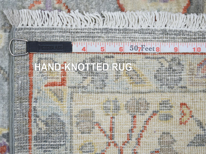6'0" x 9'2" New Hand Knotted Grey Wool Rectangle Oriental Rug - MOA10273057