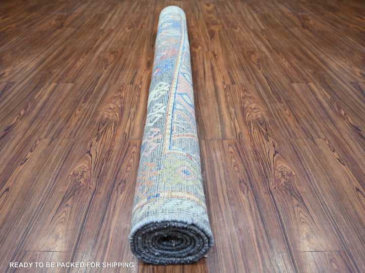 5'10" x 9'1" New Hand Knotted Grey Wool Rectangle Oriental Rug - MOA10273098