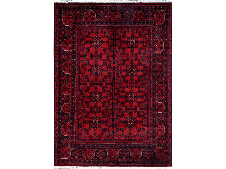 3'5" x 4'10" New Hand Knotted Red Wool Rectangle Oriental Rug - MOA102730
