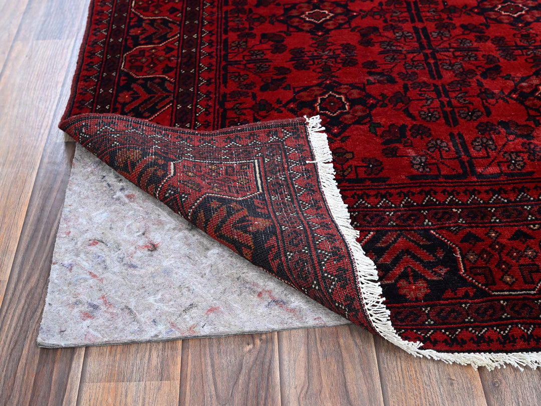 3'5" x 4'10" New Hand Knotted Red Wool Rectangle Oriental Rug - MOA102730