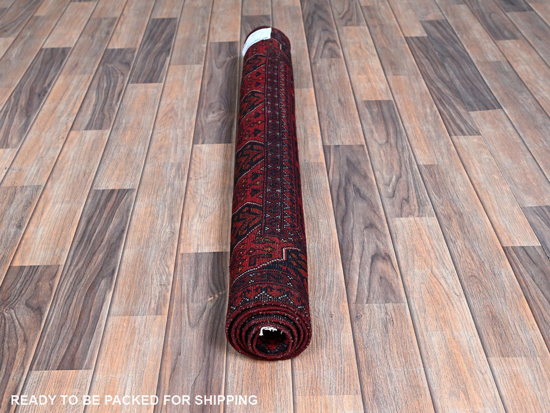 3'5" x 4'10" New Hand Knotted Red Wool Rectangle Oriental Rug - MOA102730