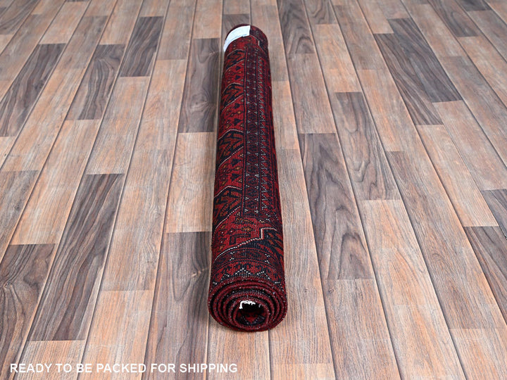 3'5" x 4'10" New Hand Knotted Red Wool Rectangle Oriental Rug - MOA102730
