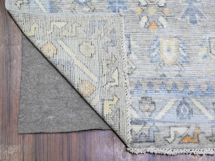 6'0" x 8'6" New Hand Knotted Grey Wool Rectangle Oriental Rug - MOA10273100