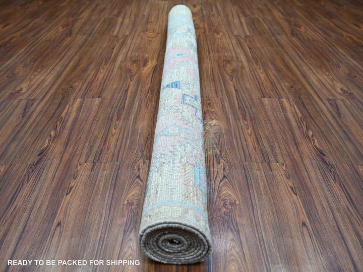 6'1" x 9'0" New Hand Knotted Grey Wool Rectangle Oriental Rug - MOA10273101